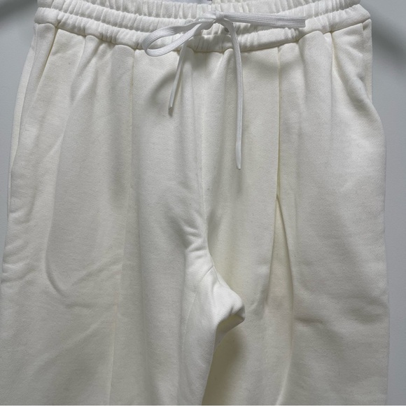 Adam Lippes Franger Bonnie Pleated French Terry Ivory Joggers Size XXS - Picture 3 of 13